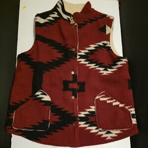 Western Ladies Aztec Print Western Fleece Vest